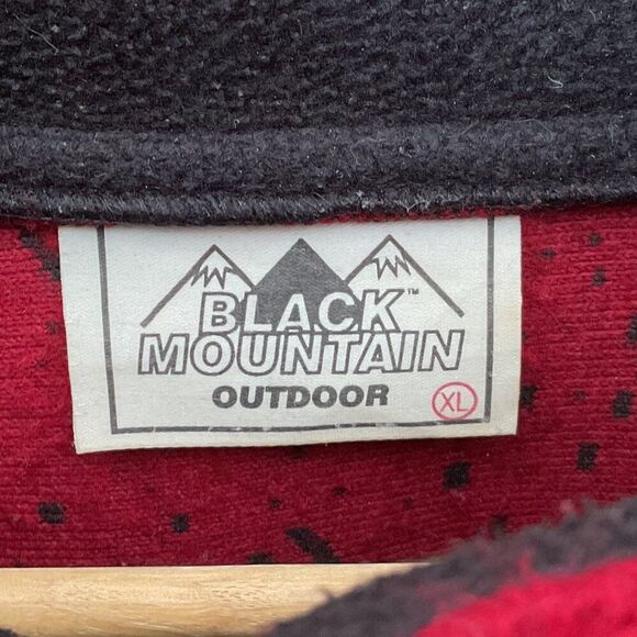 Black Mountain Red Black Fleece Jacket Moose Design Women XL Acrylic Polyester - Picture 3 of 4